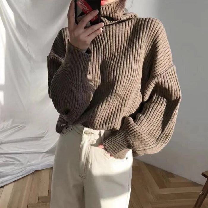 Lentivo™️|  Pullover di lusso con colletto alto e maniche a palloncino