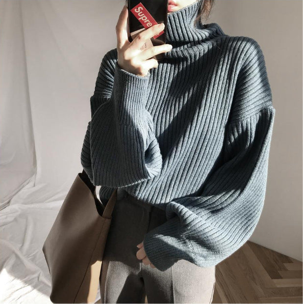Lentivo™️|  Pullover di lusso con colletto alto e maniche a palloncino