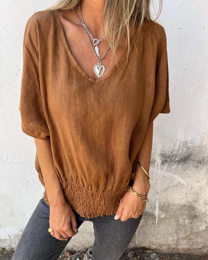 Lentivo™️|  Comfortabele Taille T-shirt met V-hals