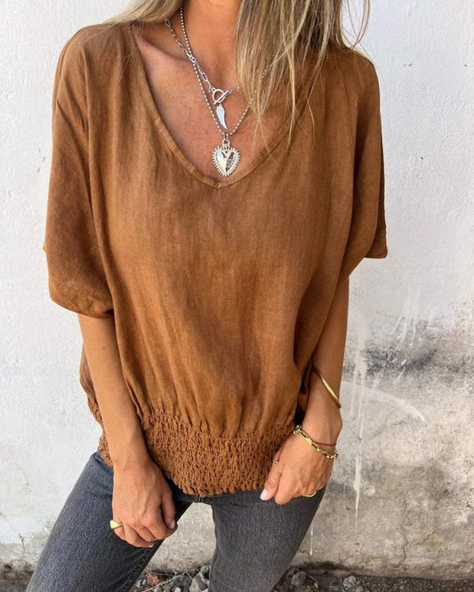 Lentivo™️|  Comfortabele Taille T-shirt met V-hals