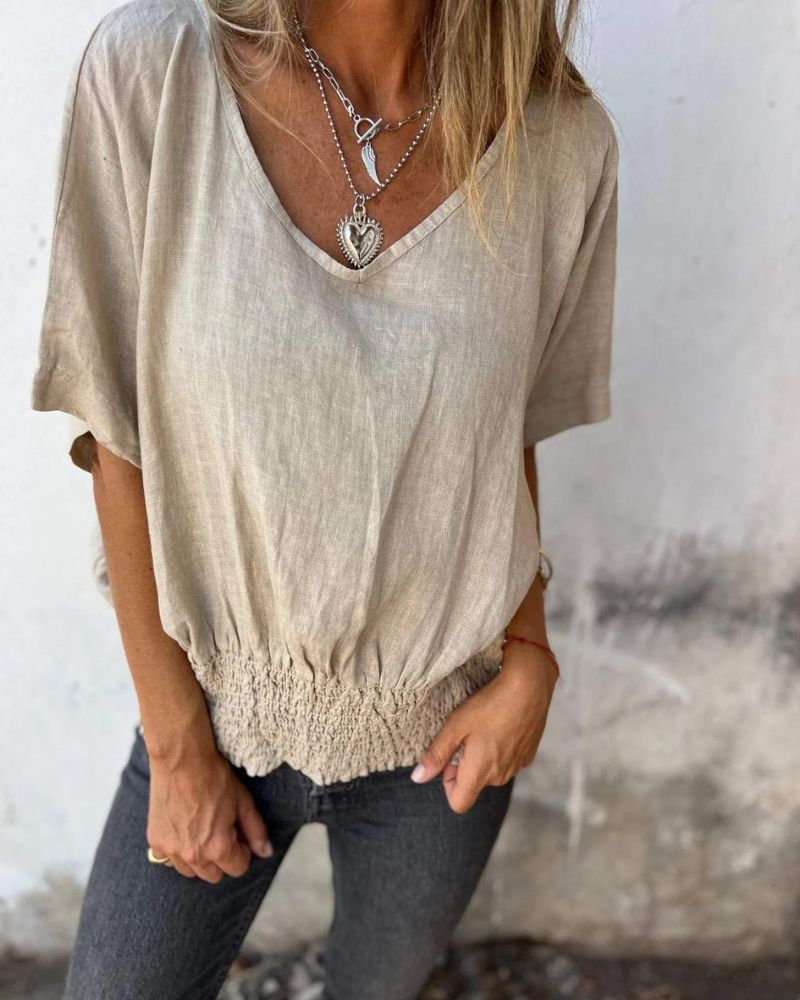 Lentivo™️|  Comfortabele Taille T-shirt met V-hals