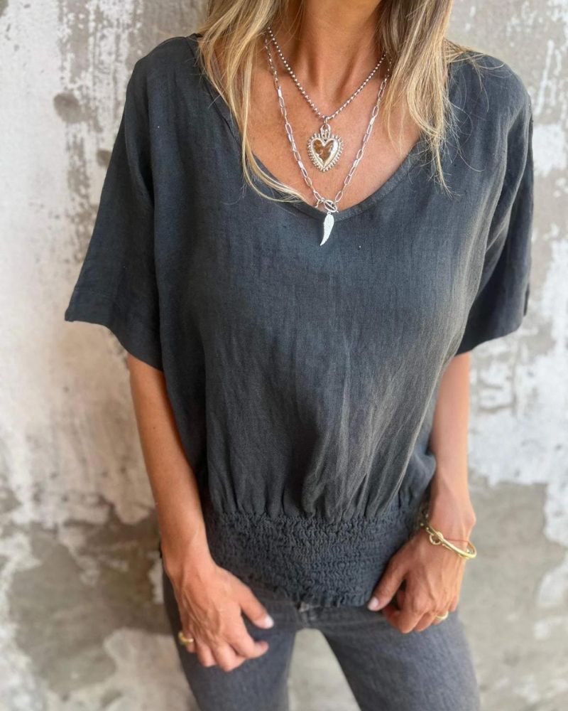 Lentivo™️|  Comfortabele Taille T-shirt met V-hals