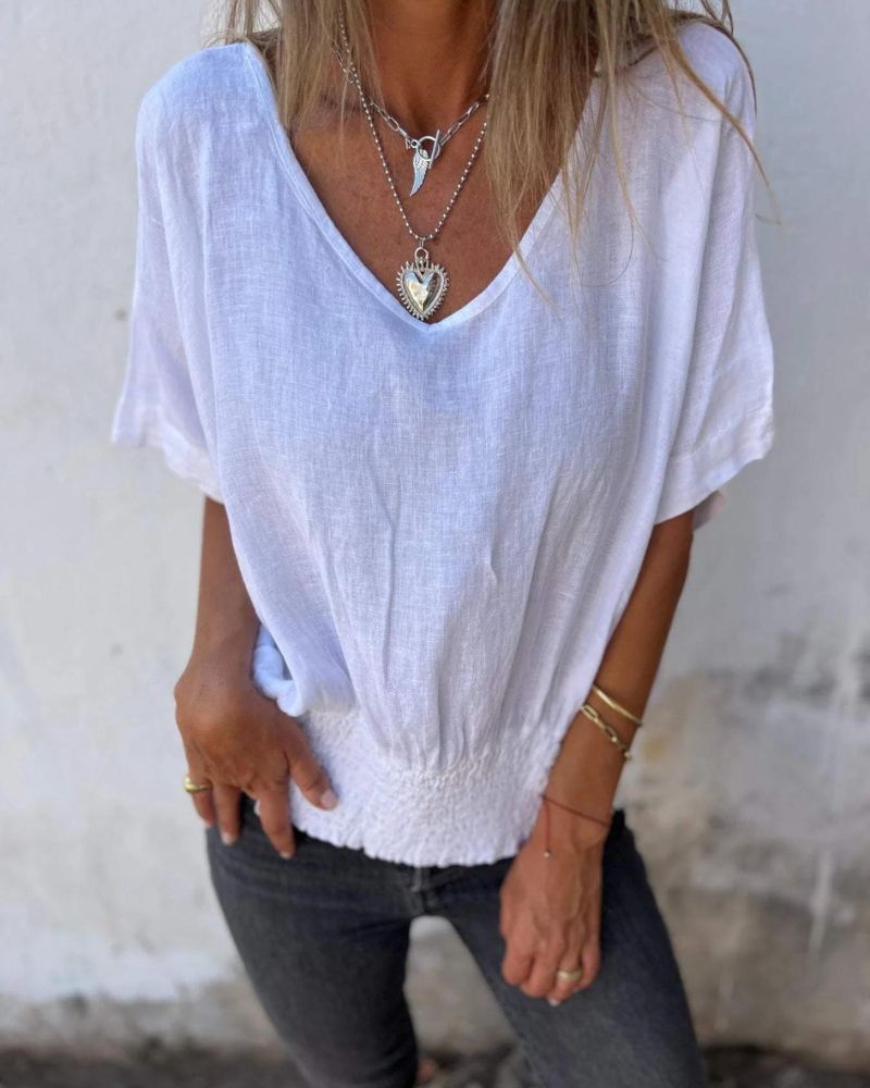 Lentivo™️|  Comfortabele Taille T-shirt met V-hals