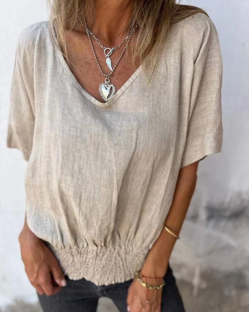 Lentivo™️|  Comfortabele Taille T-shirt met V-hals