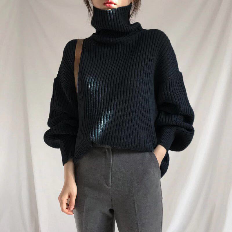 Lentivo™️|  Pullover di lusso con colletto alto e maniche a palloncino