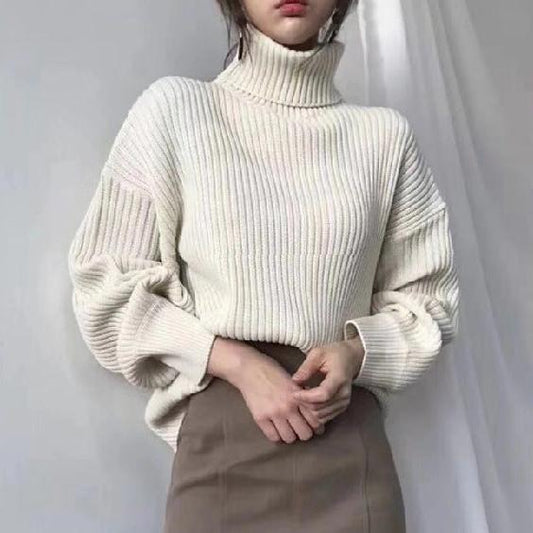 Lentivo™️|  Pullover di lusso con colletto alto e maniche a palloncino