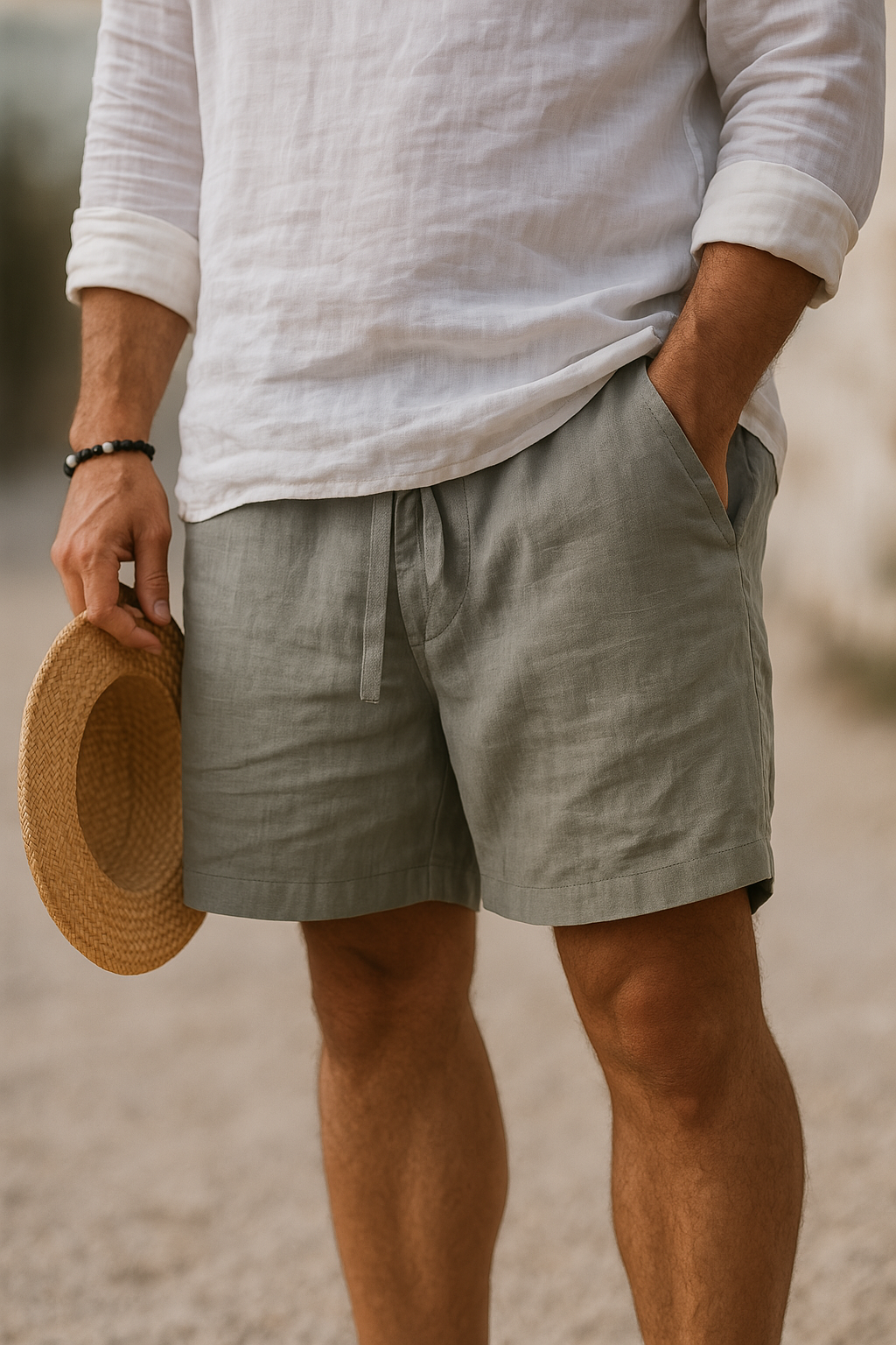 Lentivo™️| Pantaloni corti eleganti in lino con vita elastica