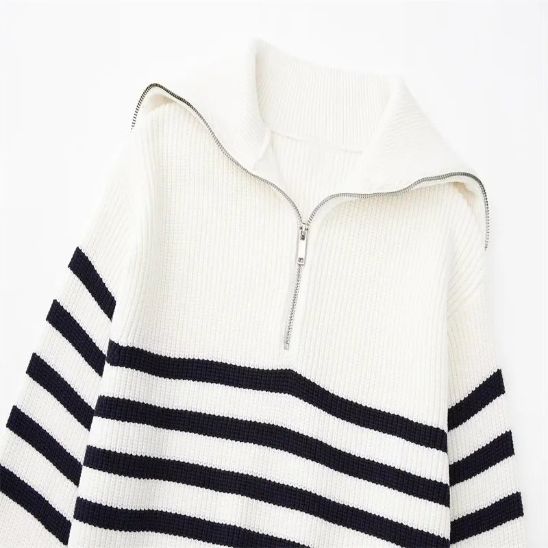 Lentivo™️| Maglione a righe con zip