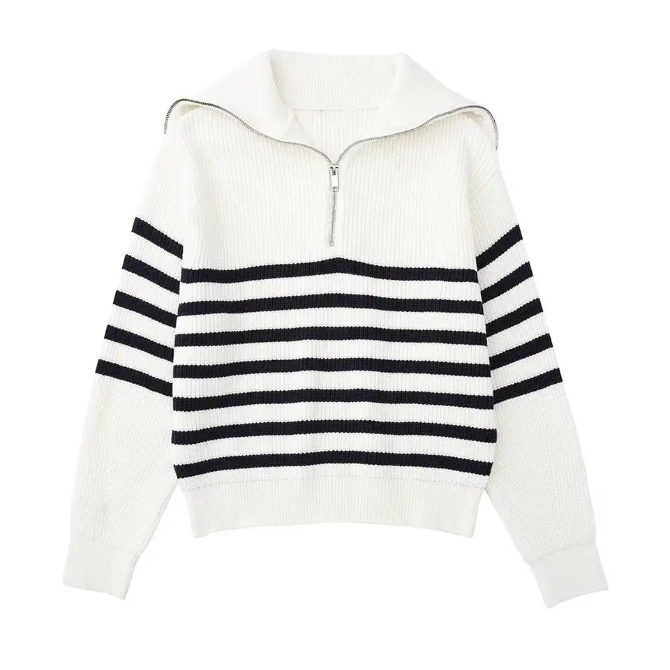 Lentivo™️| Maglione a righe con zip
