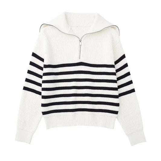 Lentivo™️| Maglione a righe con zip
