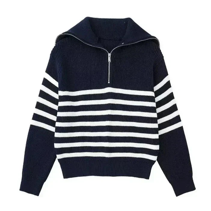 Lentivo™️| Maglione a righe con zip