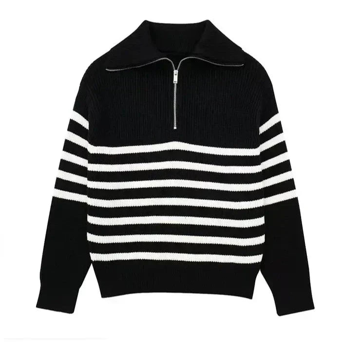 Lentivo™️| Maglione a righe con zip