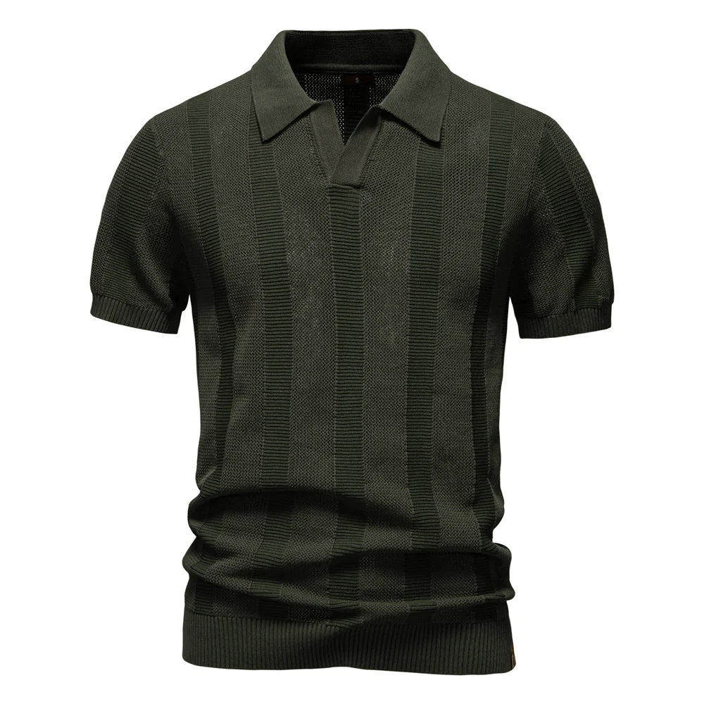 Lentivo™️| Katoenen Gestreepte Polo