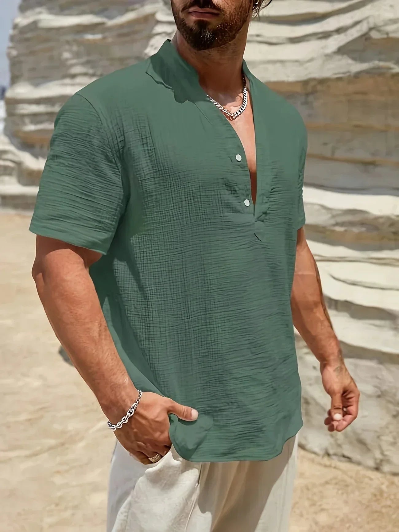 Savrani™ | Camicia estiva elegante con collo alto