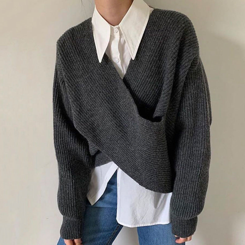 Lentivo™️| Pull in maglia incrociata chic