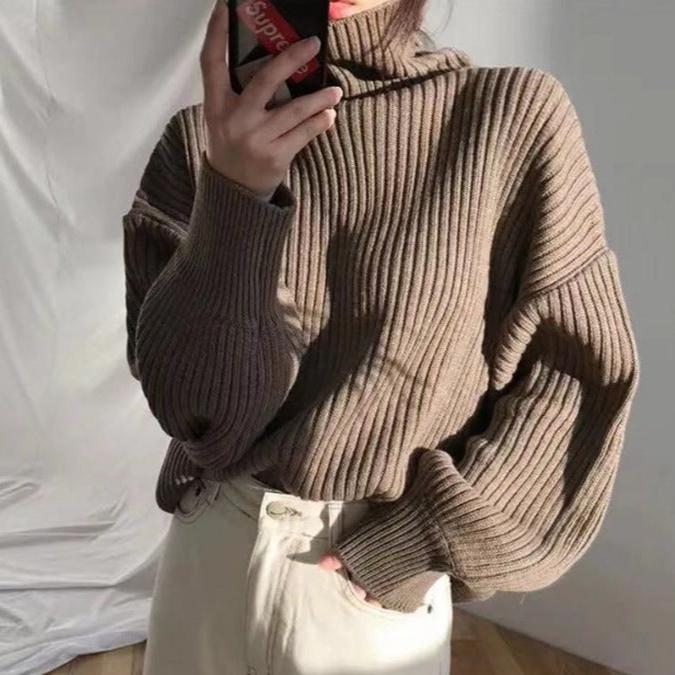 Lentivo™️|  Pullover di lusso con colletto alto e maniche a palloncino
