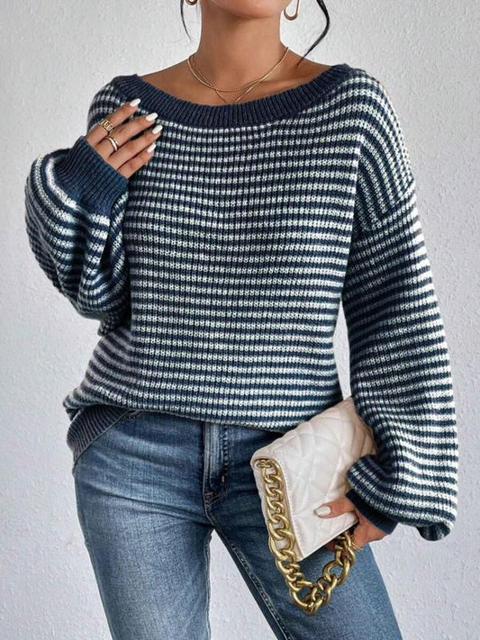Striped Casual Dames Sweater